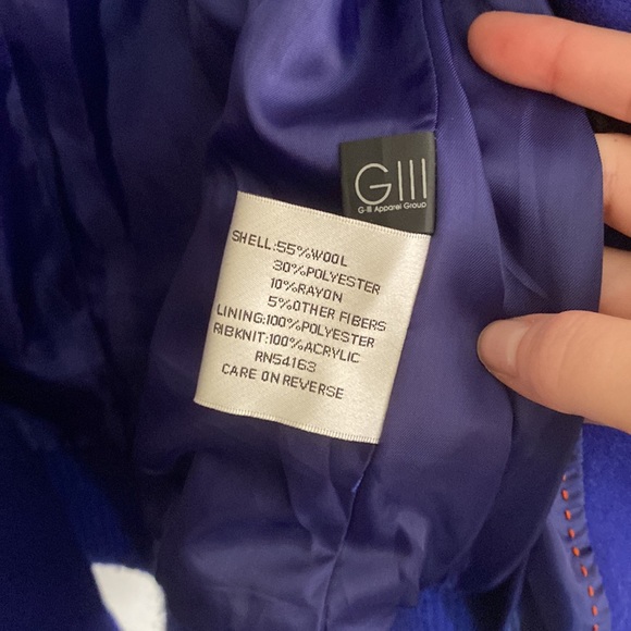 Kenneth Cole blue wool motorcycle button coat - Picture 5 of 5